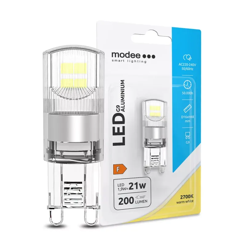Modee Lighting LED Izzó G9 Alumínium 1,9W 2700K (200 lumen) ERP B1 Vedd meg most