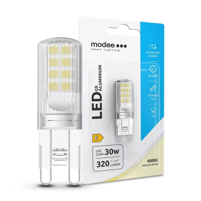 Modee Lighting LED Izzó G9 Alumínium 2,6W 4000K (320 lumen) ERP B1 Vásárlói kedvenc