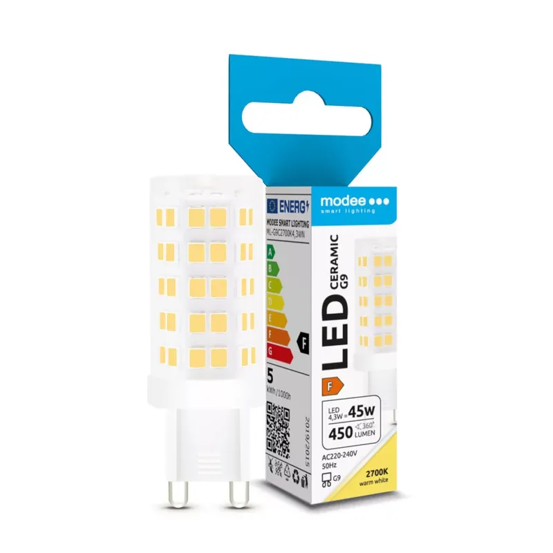 Végkiárusítás Modee Lighting LED Izzó G9 Ceramic 4,3W 2700K (450 lumen) ERP