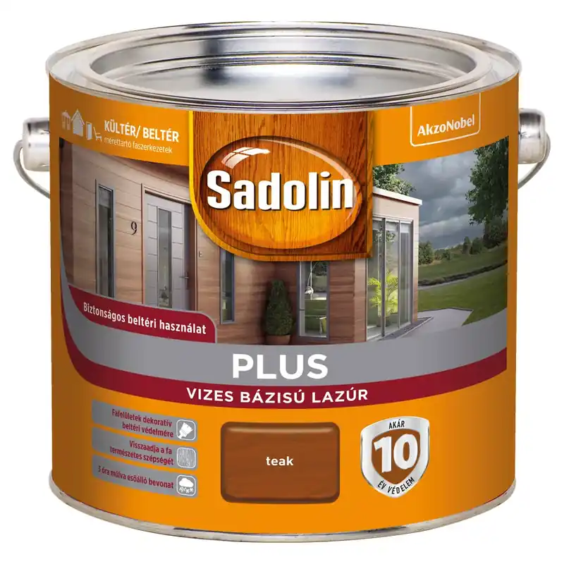 Szezonális akció Sadolin Plus vizesbázisú teak 2,5 l vastaglazúr