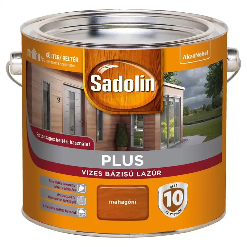 Olcsóbb Sadolin Plus vizesbázisú mahagóni 2,5 l vastaglazúr
