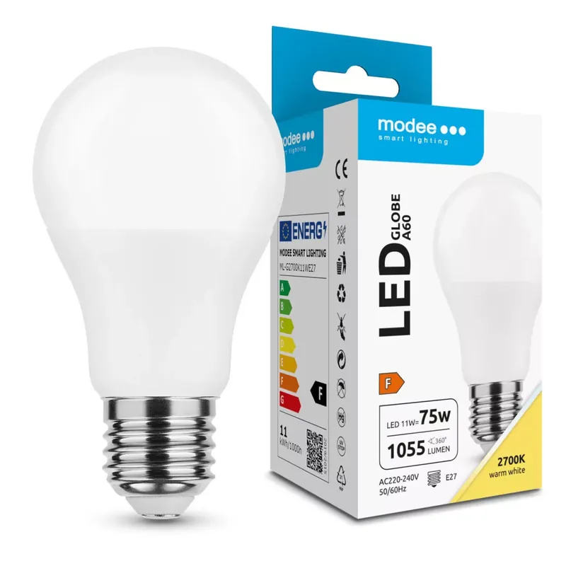 Szezonális akció Modee Lighting LED Izzó Globe A60 11W E27 200° 2700K (1055 lumen) ERP