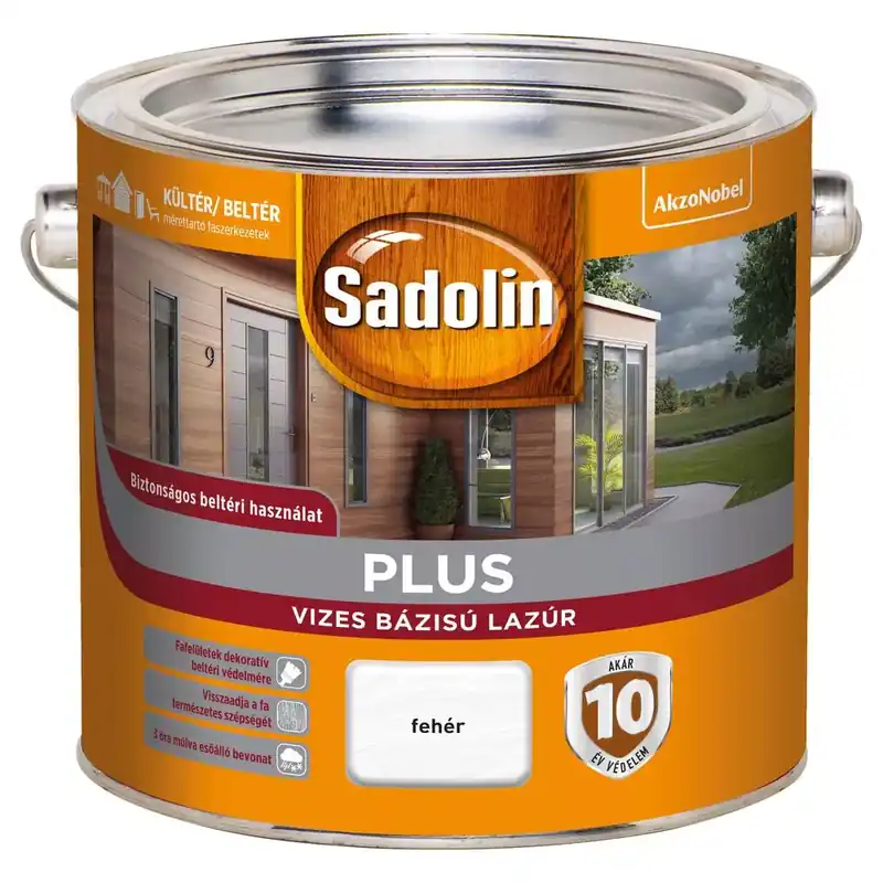 Sadolin Plus vizesbázisú fehér 2,5 l vastaglazúr Biztonságos vásárlás
