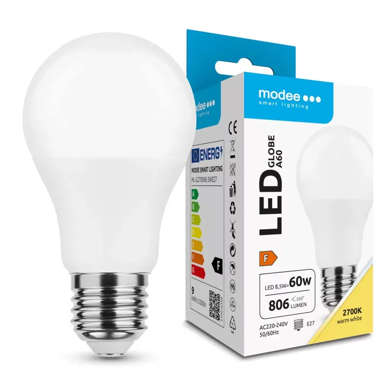 Modee Lighting LED Izzó Globe A60 8,5W E27 200° 2700K (806 lumen) ERP Ajánlat