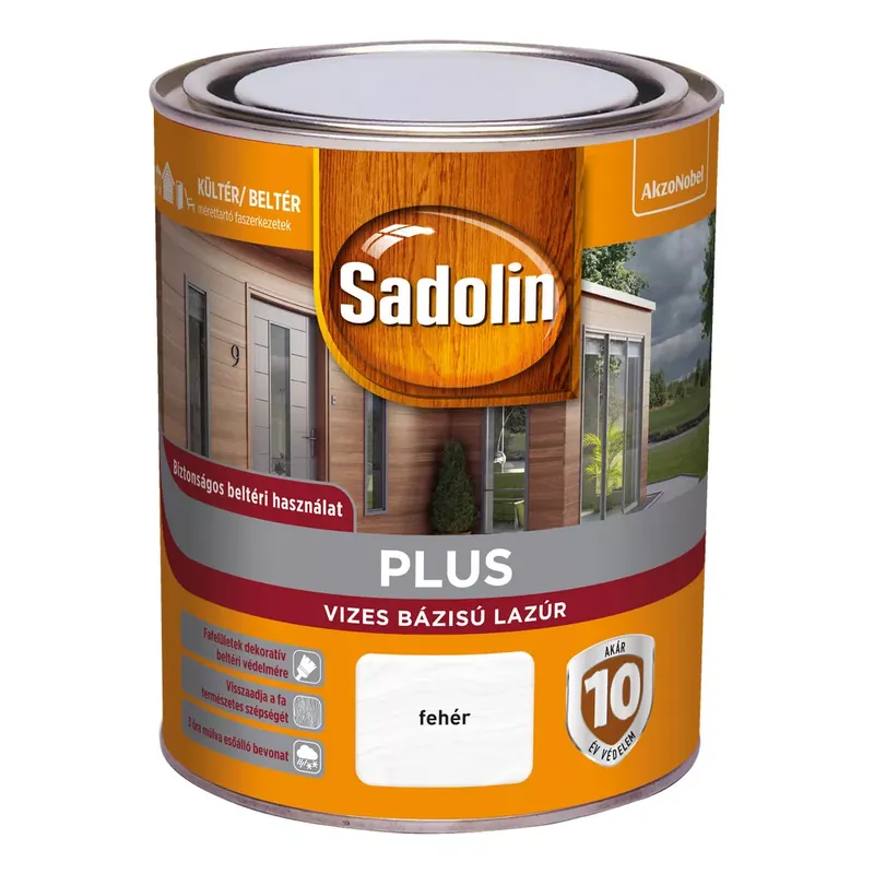 Szuper akció Sadolin Plus vizesbázisú fehér 0,75 l vastaglazúr