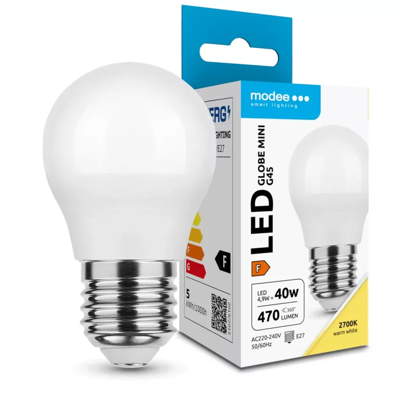 Biztonságos fizetés Modee Lighting LED Izzó Globe Mini G45 4,9W E27 200° 2700K (470 lumen) ERP