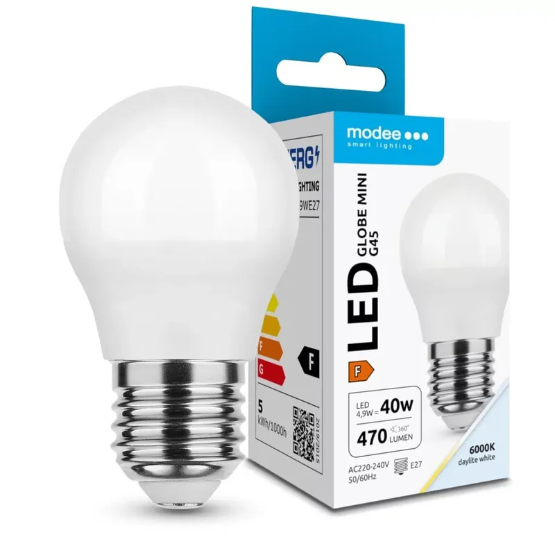 Modee Lighting LED Izzó Globe Mini G45 4,9W E27 200° 6000K (470 lumen) ERP Expressz szállítás