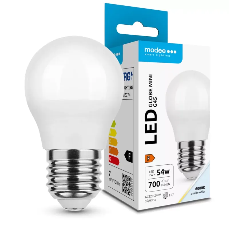 Legjobb ár Modee Lighting LED Izzó Globe Mini G45 7W E27 200° 6000K (700 lumen) ERP