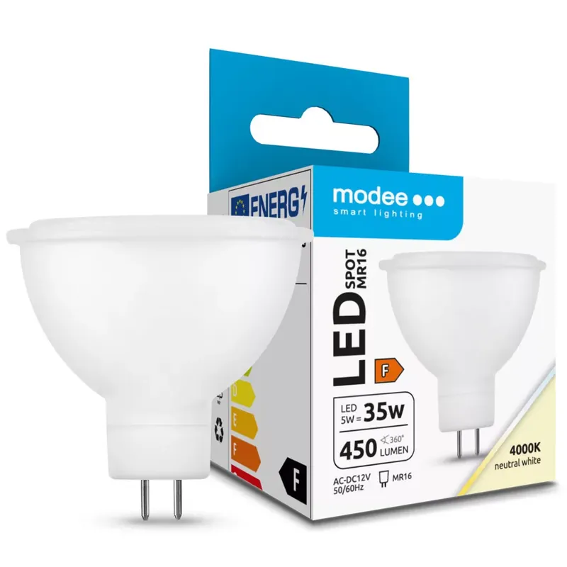 Rendeld meg most Modee Lighting LED Izzó Spot 5W MR16 12V 100° 4000K (450 lumen) ERP