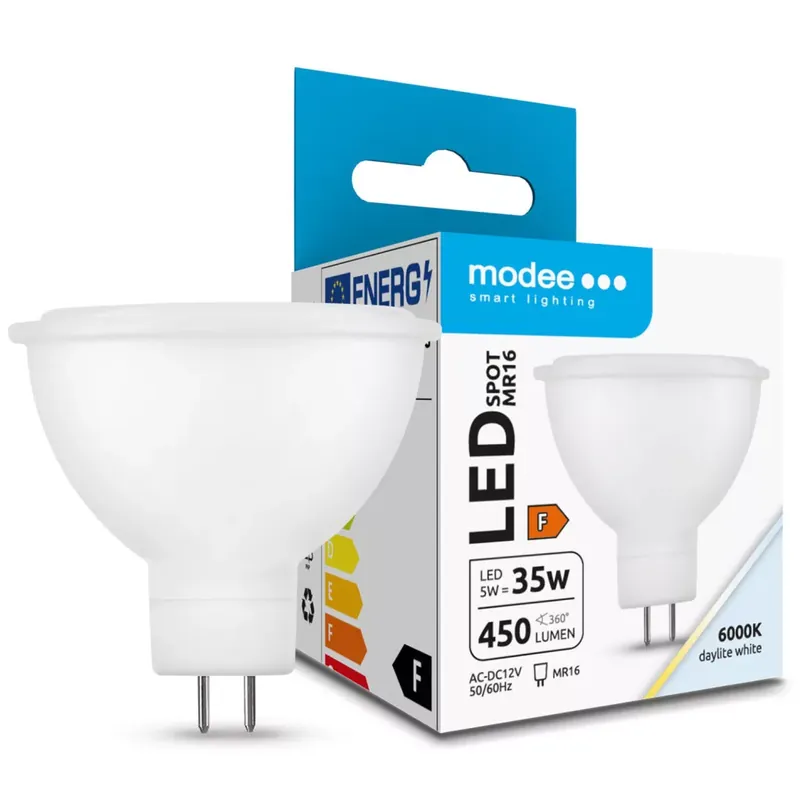 Modee Lighting LED Izzó Spot 5W MR16 12V 100° 6000K (450 lumen) ERP Gyors szállítás