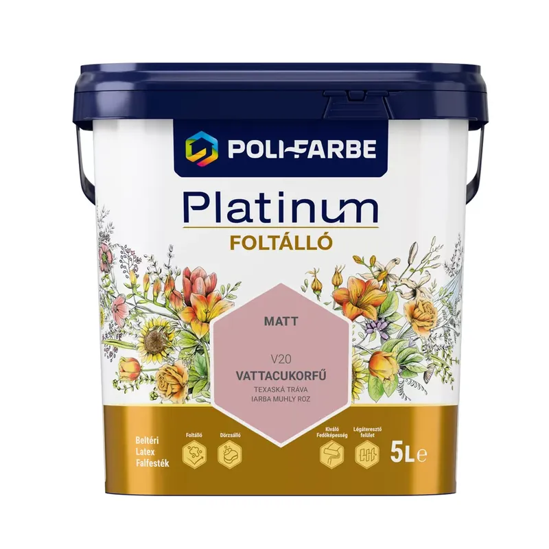 Vedd meg most Poli-Farbe Platinum Foltálló Vattacukorfű V20 5l beltéri latex falfesték
