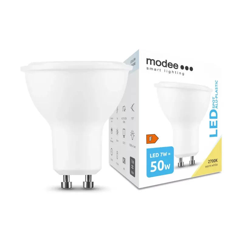 Vásárlói kedvenc Modee Lighting LED Izzó Spot Alu-Plastic 7W GU10 110° 2700K (550 lumen)