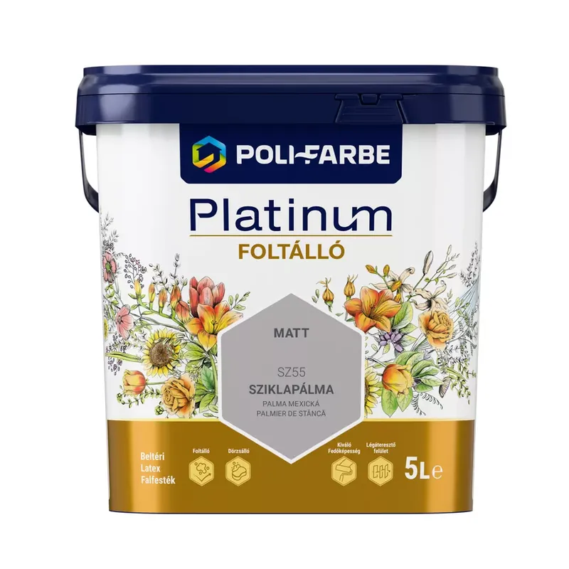 Poli-Farbe Platinum Foltálló Sziklapálma SZ55 5l beltéri latex falfesték Nézd meg most