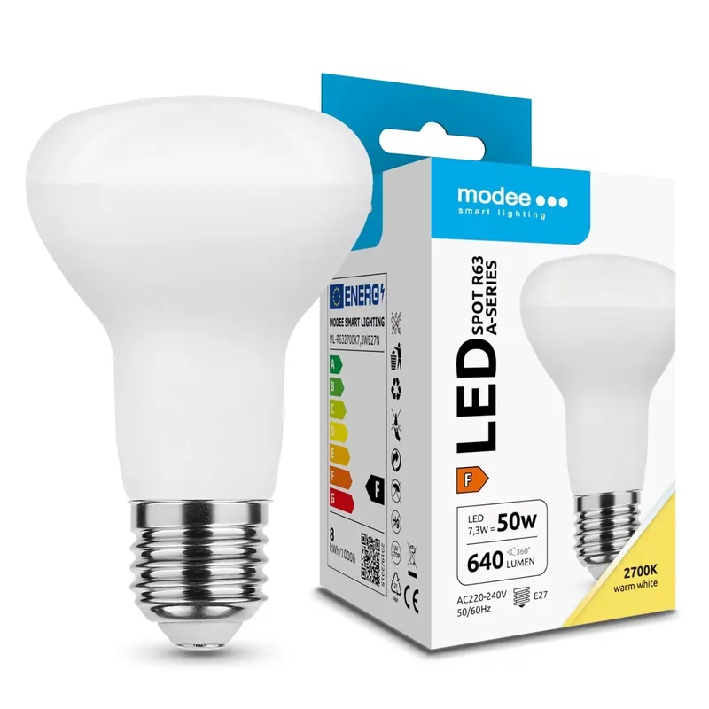 Modee Lighting LED Izzó Spot R63 7,3W E27 110° 2700K (640 lumen) A-series ERP Korlátozott ajánlat