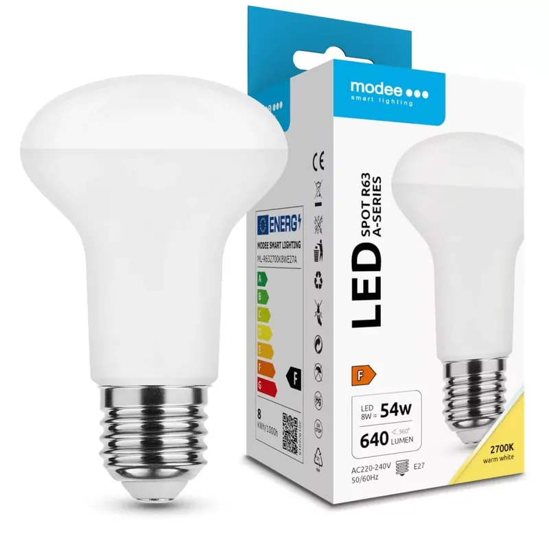 Újdonság Modee Lighting LED Izzó Spot R63 8W E27 110° 2700K (640 lumen) A-series
