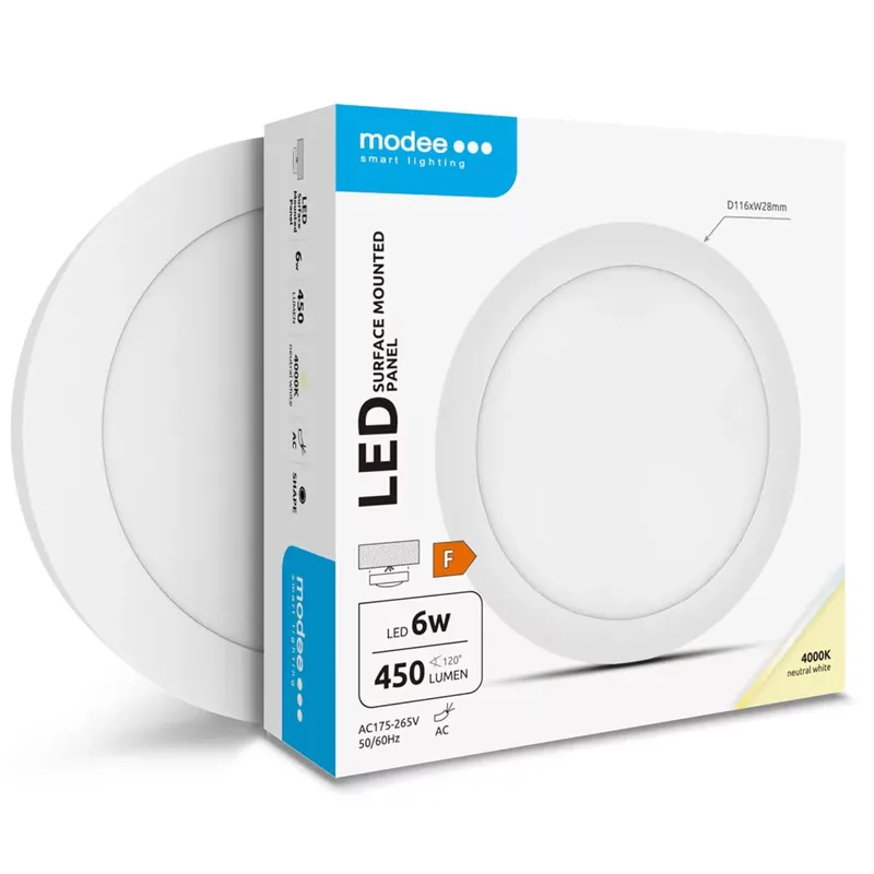 Csak ma Modee Lighting LED Panel Kerek - Felszerelhető 6W 4000K (450 lumen) A-series