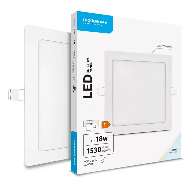 Árcsökkenés Modee Lighting LED Panel Négyzet - Beépíthető 18W 6000K (1530 lumen) A-series