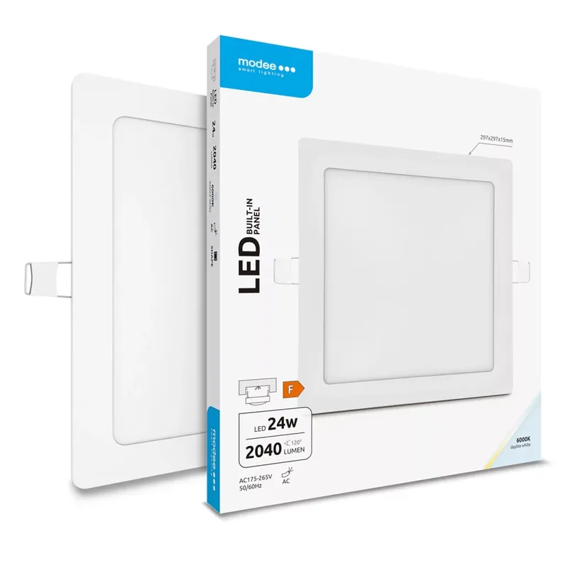 Modee Lighting LED Panel Négyzet - Beépíthető 24W 6000K (2040 lumen) A-series Azonnali szállítás