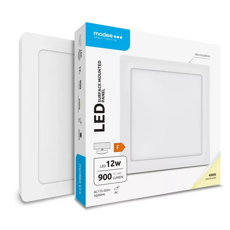 Modee Lighting LED Panel Négyzet - Felszerelhető 12W 4000K (900 lumen) A-series Bestseller