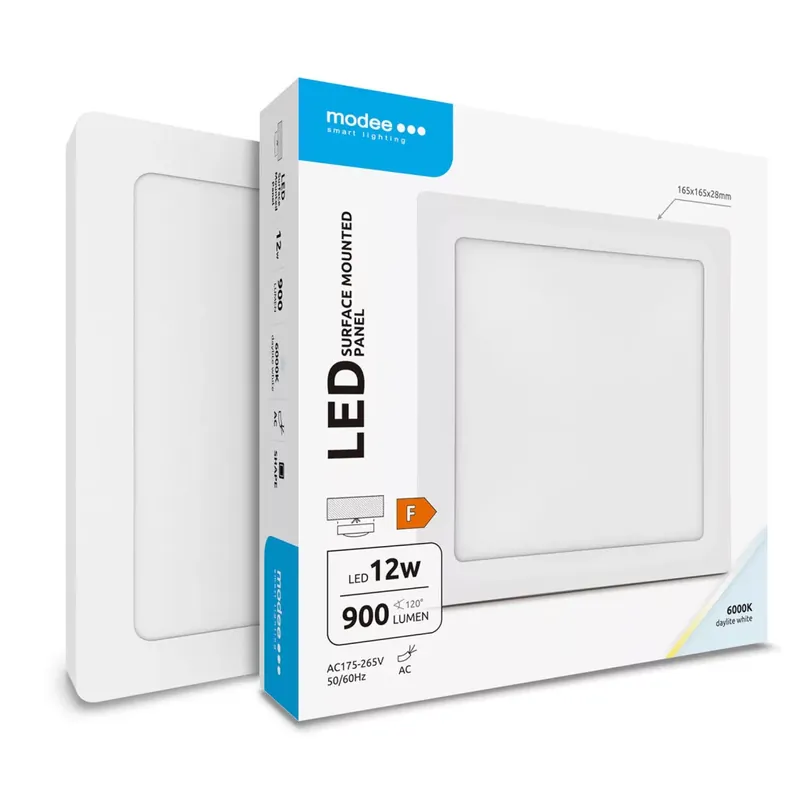 Azonnali szállítás Modee Lighting LED Panel Négyzet - Felszerelhető 12W 6000K (900 lumen) A-series
