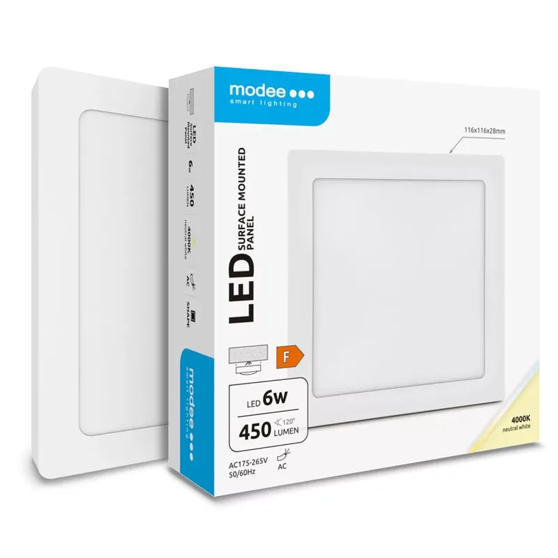 Modee Lighting LED Panel Négyzet - Felszerelhető 6W 4000K (450 lumen) A-series Ajánlat