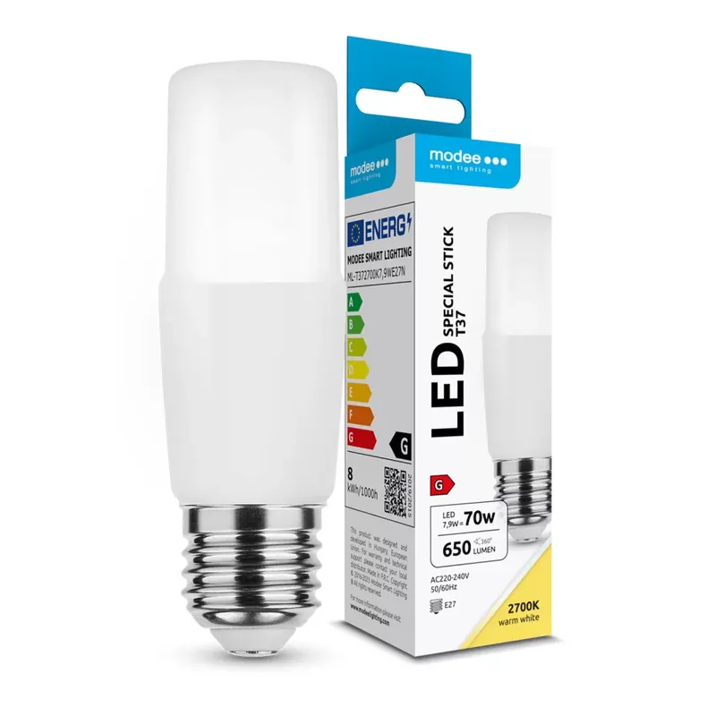 Modee Lighting LED Special Stick T37 7,9W E27 200° 2700K (650 lumen) ERP Biztonságos fizetés