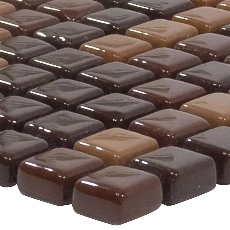 Prémium Üvegmozaik Csempék Delight Barna Mix