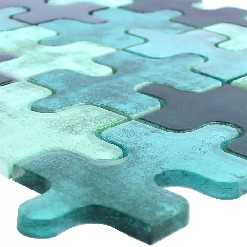 Kihagyhatatlan ajánlat Üvegmozaik Csempék Puzzle Zöld
