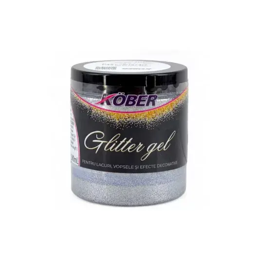 Biztonságos fizetés Csillám gél KÖBER Glittergél ezüst színben 0,2 l