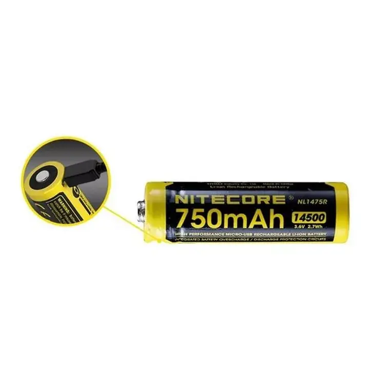 Nitecore Kellék Akkumulátor 14500 NL1475R USB-s 750mAh 3,6V B1 Legnépszerűbb