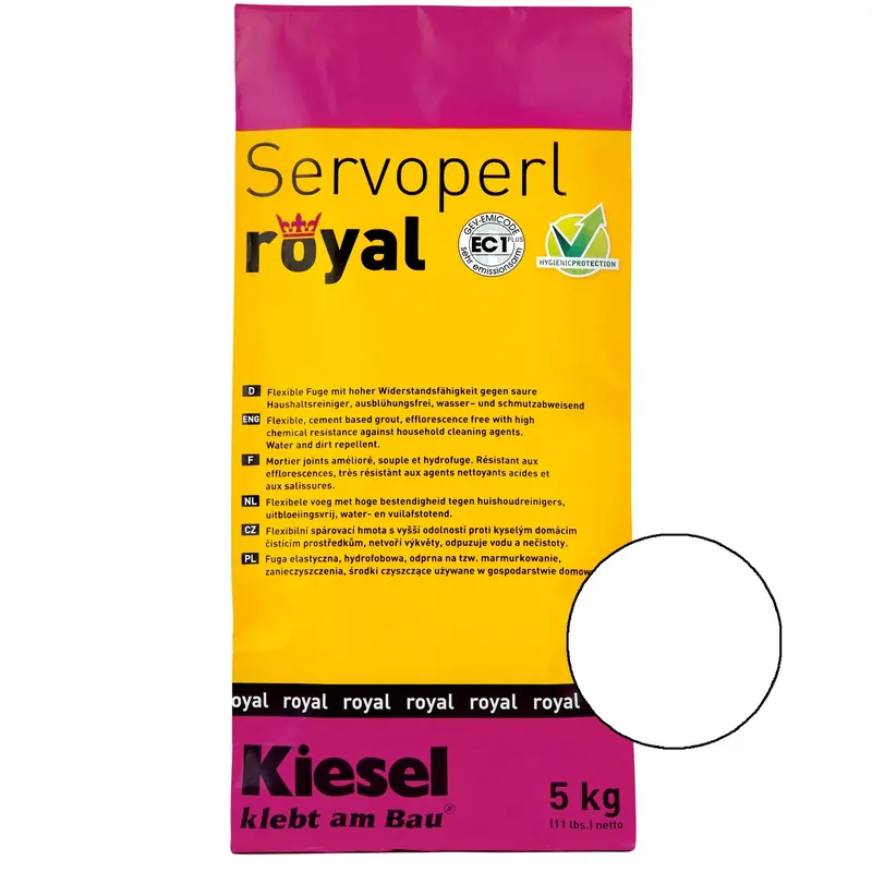 Kihagyhatatlan ajánlat Kiesel Servoperl royal - fuga keverék-5kg fehér