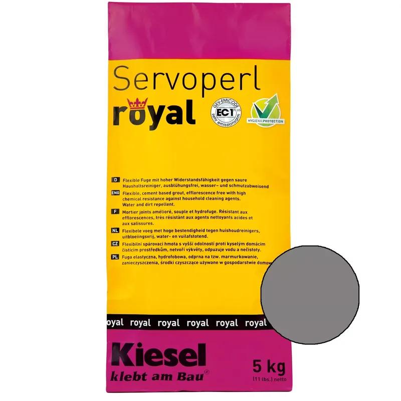 Kiesel Servoperl royal - fuga keverék - 5 kg közepes szürke Olcsó
