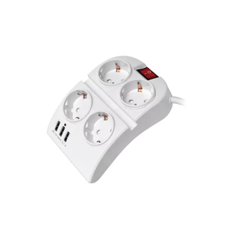 Technik Professional Elosztó Asztali 4 utas 1,5m kábel + 3 USB + kapcsoló 16A Nézd meg most
