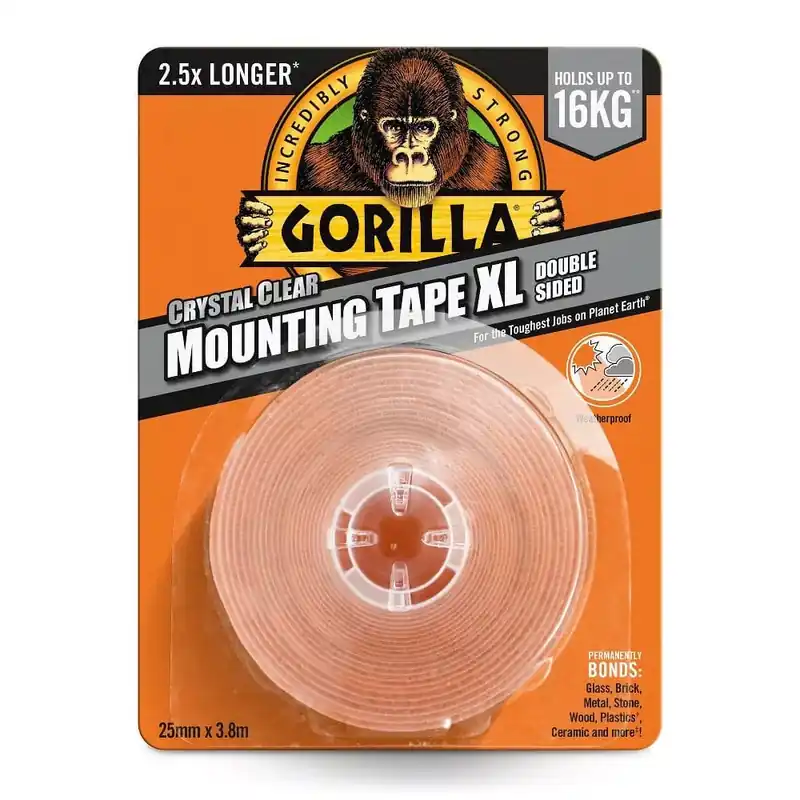 Alacsony ár Gorilla Mounting Tape XL Kristálytiszta Kétoldalas Ragasztószalag 2,5cm x 3,8m