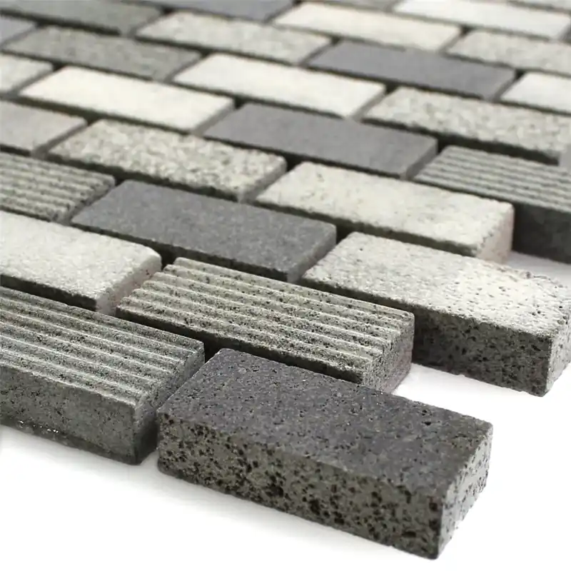 Mozaik Csempe Természetes Kő Notte Antracit 15x30x8mm Azonnal elérhető