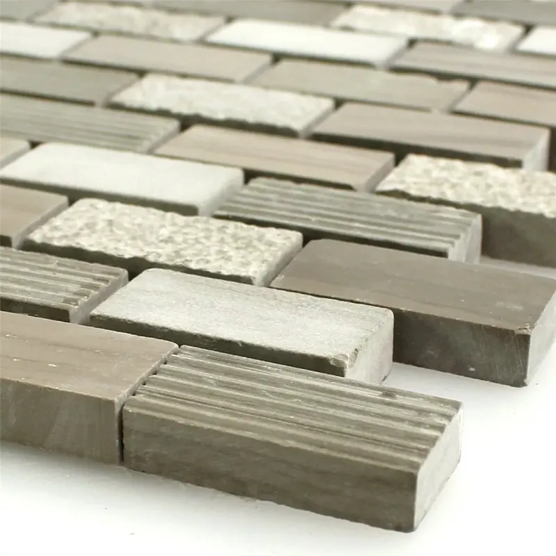Mozaik Csempe Természetes Kő Mocca Barna 15x30x8mm Szezonális akció