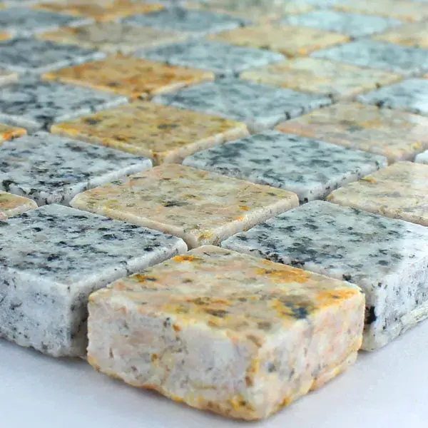 Mozaik Csempe Gránit 23x23x8mm Sárga Szürke Akció