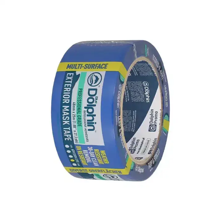 Árcsökkenés Blue Dolphin kültéri építőipari PE festő-maszkolószalag 48 mm × 25 m – UV-álló 30 napig