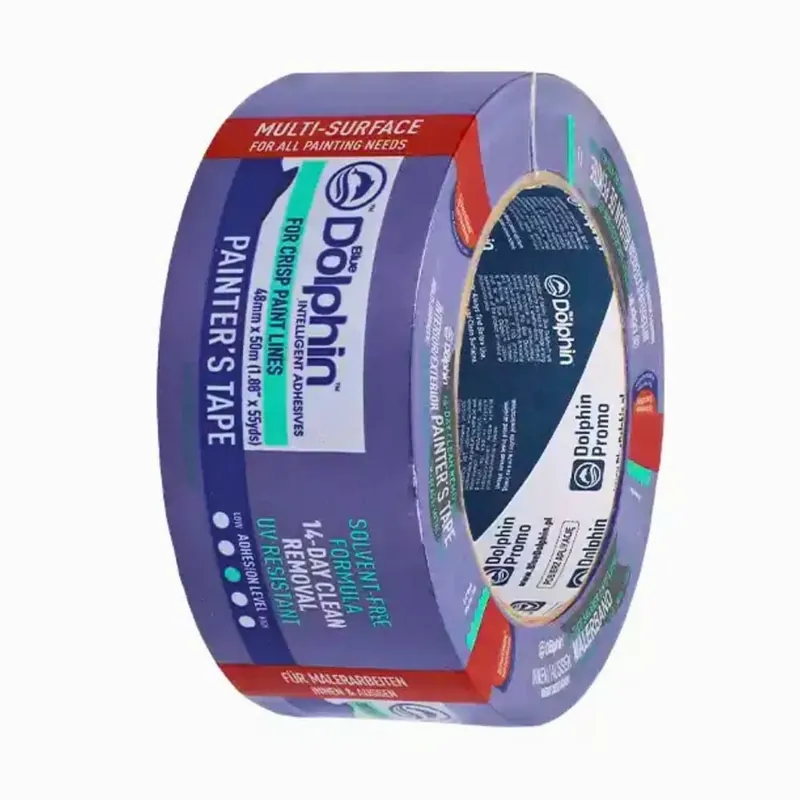 Olcsó Blue Dolphin kül- és beltéri festő-maszkolószalag 14 napos UV-állósággal – kék, 48 mm × 50 m