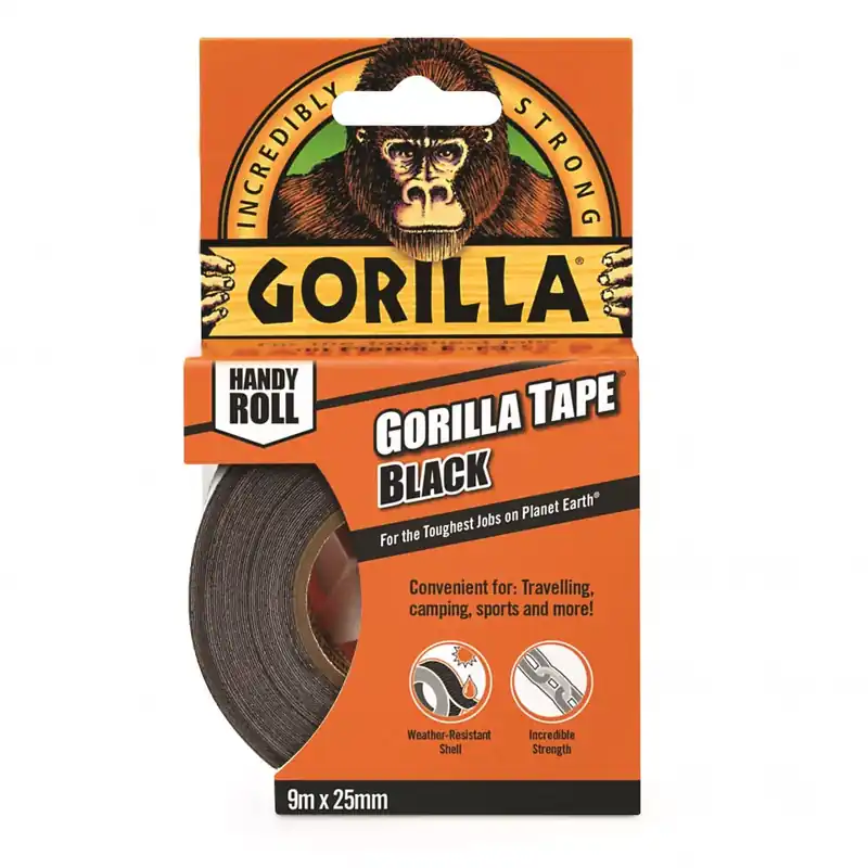 Gorilla Tape Handy Roll 9,14m x 25mm Fekete Extra Erős Ragasztószalag Azonnali szállítás