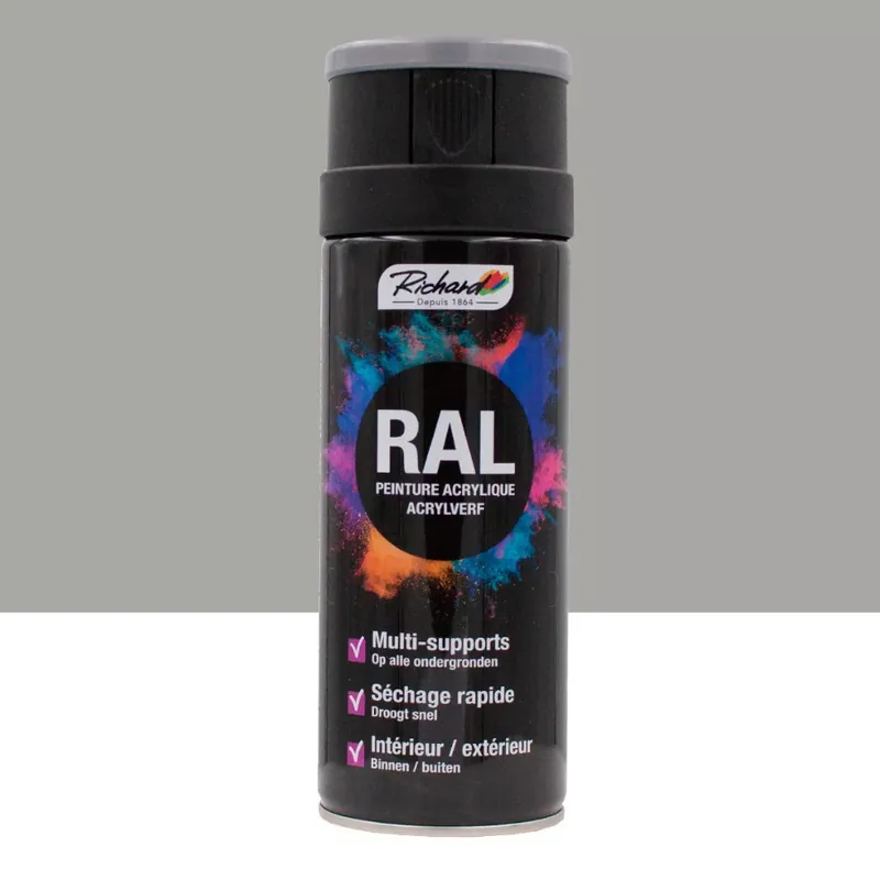 Végkiárusítás RICHARD Oldószeres AKRIL FESTÉK SPRAY RAL9006 Fehéralumínium
