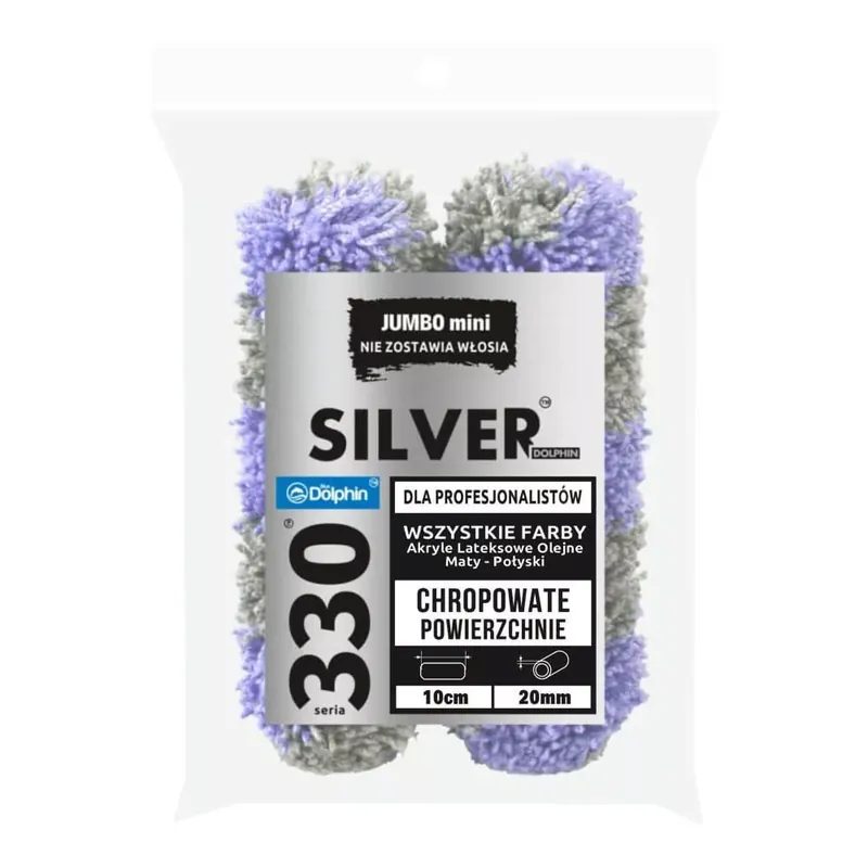 Blue Dolphin Mini Silver mikroszálas festőhenger 10 cm, 20 mm szálhossz – 2 db, durva felületekhez Kiárusítás