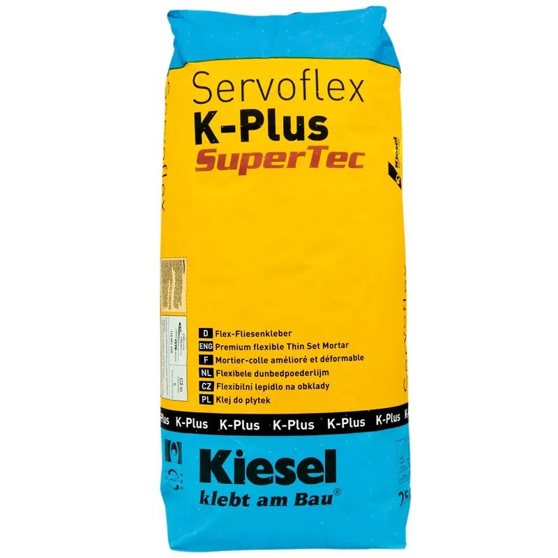 Kiesel csemperagasztó Servoflex K-Plus - kerámia csempék és lapok, finom kőagyag csempehabarcs (20 kg) Azonnali szállítás