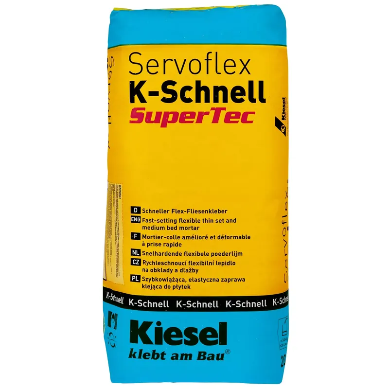 Kiesel Servoflex K-Schnell - nagy formátumú burkolatok, gyors csemperagasztó (20 kg) Biztonságos vásárlás