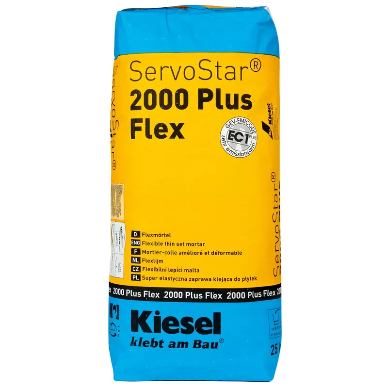 Vedd meg most Kiesel csemperagasztó Servostar 2000 - rugalmas és műanyaggal módosított cementkötésű vékonyágyas habarcs (25KG)