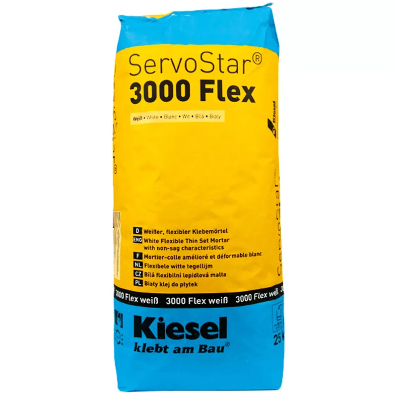 Csak ma Kiesel csemperagasztó Servostar 3000 fehér, rugalmas ragasztóhabarcs 25 kg