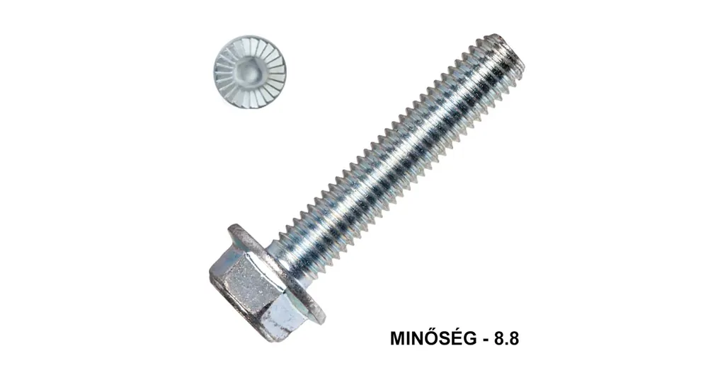 Biztonságos fizetés HLF CSAVAR ALÁTÉTES M6*10 DIN 6921-8.8 HG. FOGAZOTT TM IMPORT