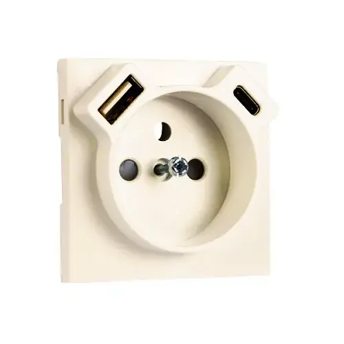 Biztonságos vásárlás 90650 TMF - Fedlap Francia dugalj + USB-A + USB-C aljzathoz, elefántcsont