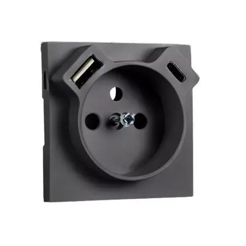90650 TIS - Fedlap Francia dugalj + USB-A + USB-C aljzathoz, szürke Vásárlói kedvenc