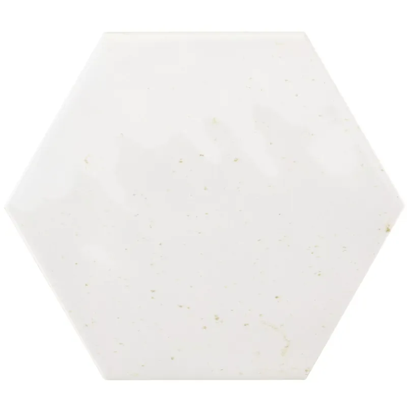 Fali Csempe Arosa Csillogó Hullámos Hatszög Fehér 17,3x15cm Expressz szállítás